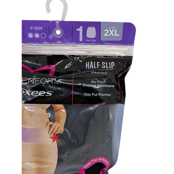 NWT Maidenform Flexees Half Slip FP0702 2XL Black Firm Control Shaping Waistband - Picture 2 of 3